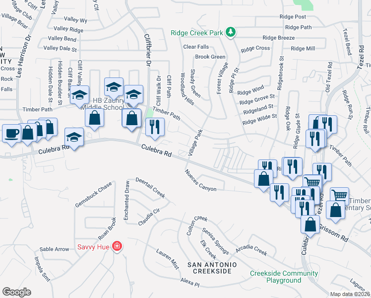 map of restaurants, bars, coffee shops, grocery stores, and more near 9510 Old Depot in San Antonio