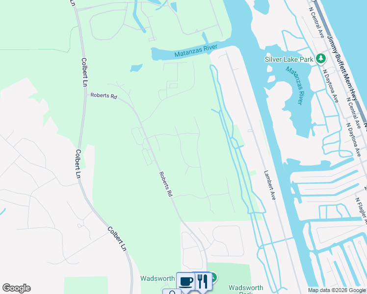 map of restaurants, bars, coffee shops, grocery stores, and more near 38 Perseus Avenue in Flagler Beach