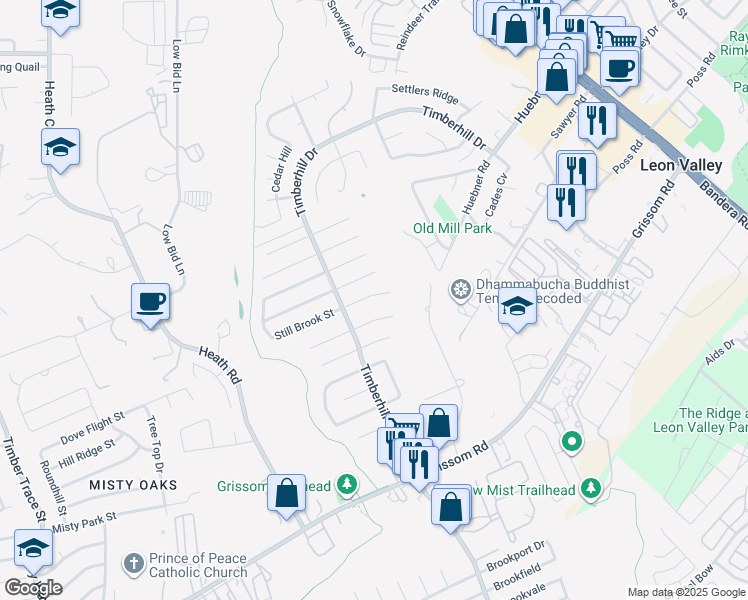 map of restaurants, bars, coffee shops, grocery stores, and more near 7234 Still Brook Street in San Antonio