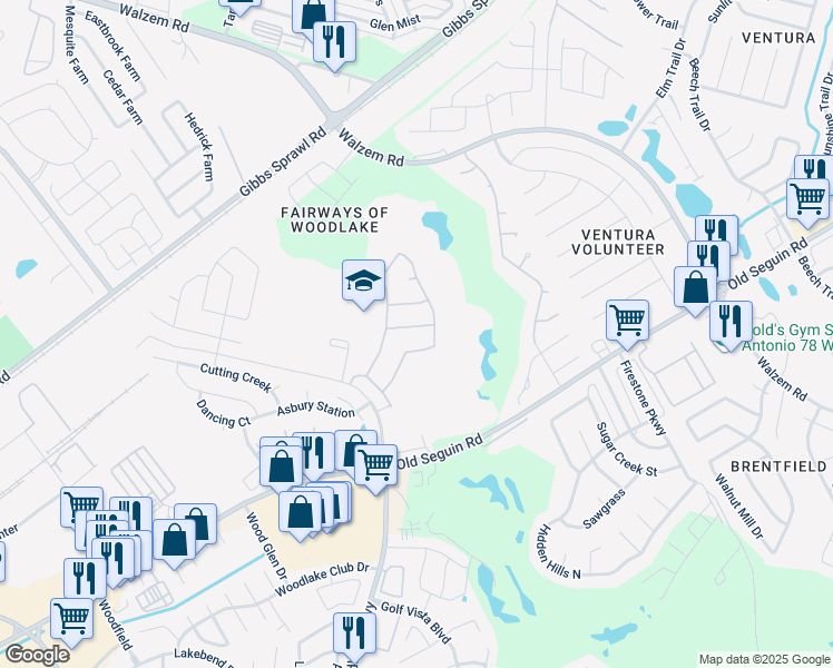 map of restaurants, bars, coffee shops, grocery stores, and more near 7226 Horizon Oaks in San Antonio