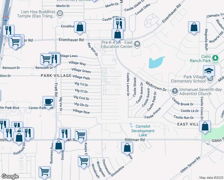 map of restaurants, bars, coffee shops, grocery stores, and more near in San Antonio