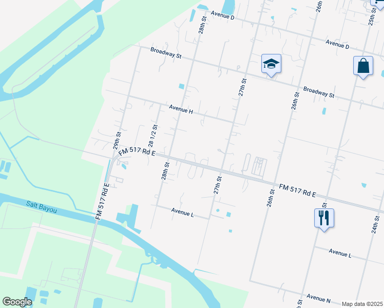 map of restaurants, bars, coffee shops, grocery stores, and more near 2756 Farm to Market Road 517 in San Leon