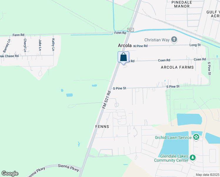 map of restaurants, bars, coffee shops, grocery stores, and more near 6617 FM 521 Road in Arcola
