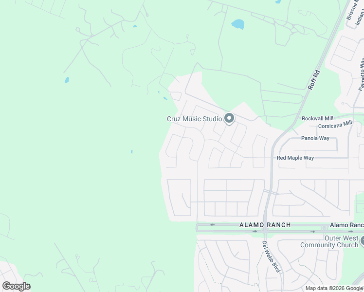map of restaurants, bars, coffee shops, grocery stores, and more near 5806 Couble Falls in San Antonio