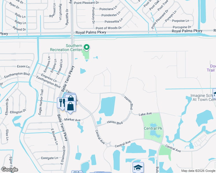 map of restaurants, bars, coffee shops, grocery stores, and more near 27 Market Avenue in Palm Coast