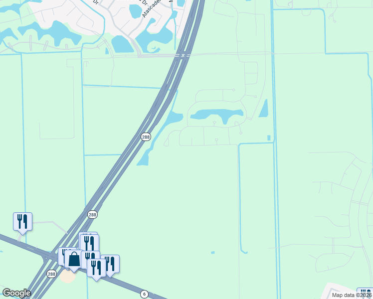 map of restaurants, bars, coffee shops, grocery stores, and more near 7412 Iowa Lane in Manvel