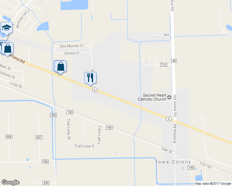 map of restaurants, bars, coffee shops, grocery stores, and more near 16015 Texas 6 in Rosharon