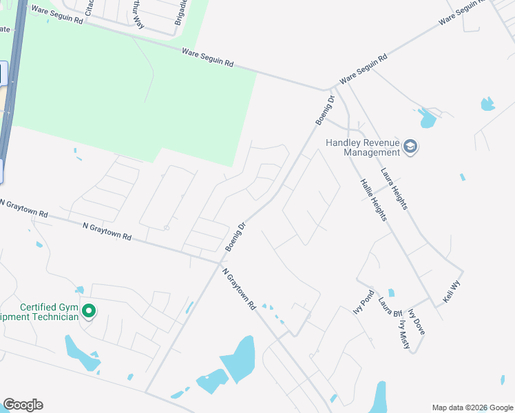 map of restaurants, bars, coffee shops, grocery stores, and more near 10601-10933 Boenig Drive in Converse