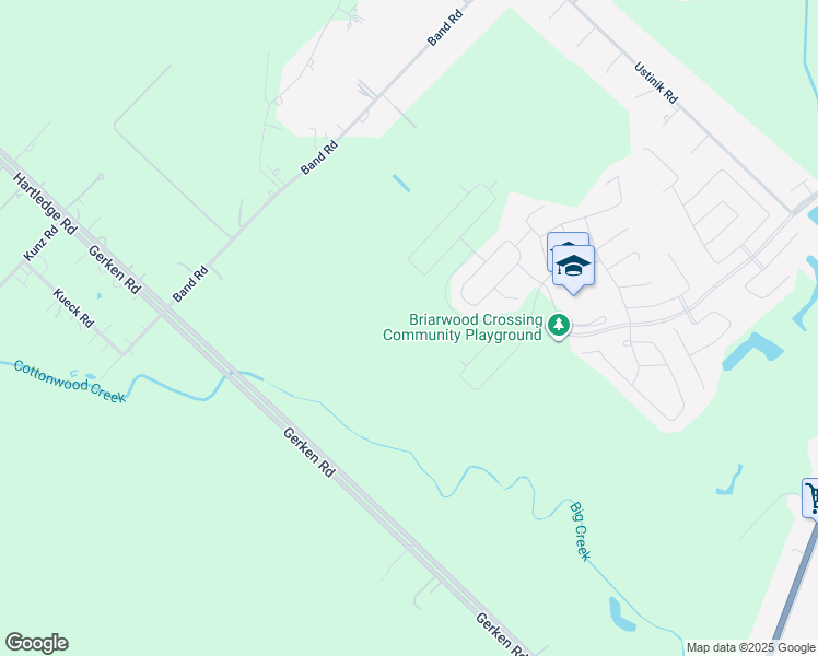 map of restaurants, bars, coffee shops, grocery stores, and more near Briarwood Crossing Drive in Rosenberg