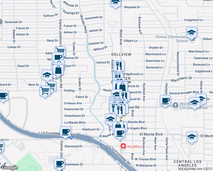 map of restaurants, bars, coffee shops, grocery stores, and more near 106 Arnold in San Antonio