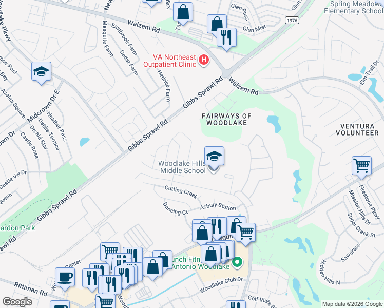 map of restaurants, bars, coffee shops, grocery stores, and more near 6930 Falcon Rock in San Antonio