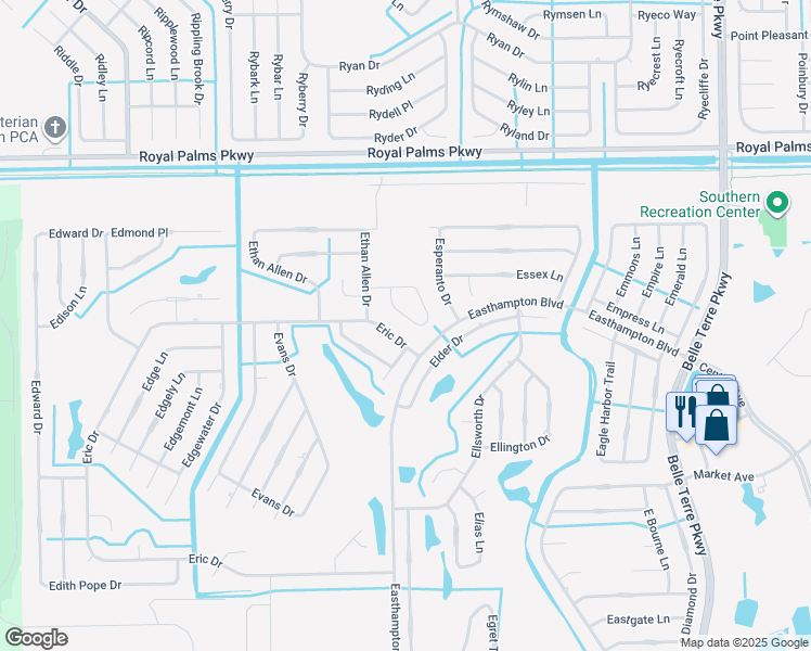 map of restaurants, bars, coffee shops, grocery stores, and more near 37 Eton Lane in Palm Coast
