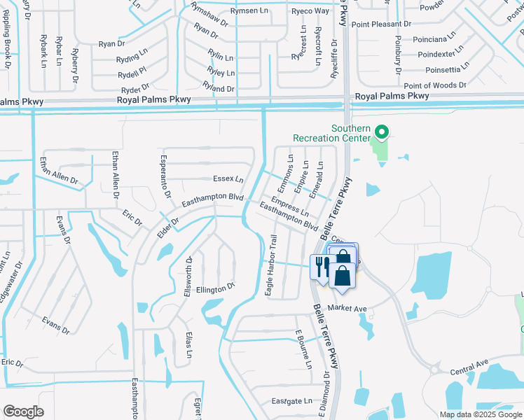 map of restaurants, bars, coffee shops, grocery stores, and more near 8 Eagle Place in Palm Coast