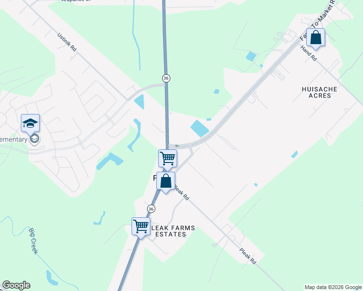 map of restaurants, bars, coffee shops, grocery stores, and more near 6510 FM 2218 Road in Richmond