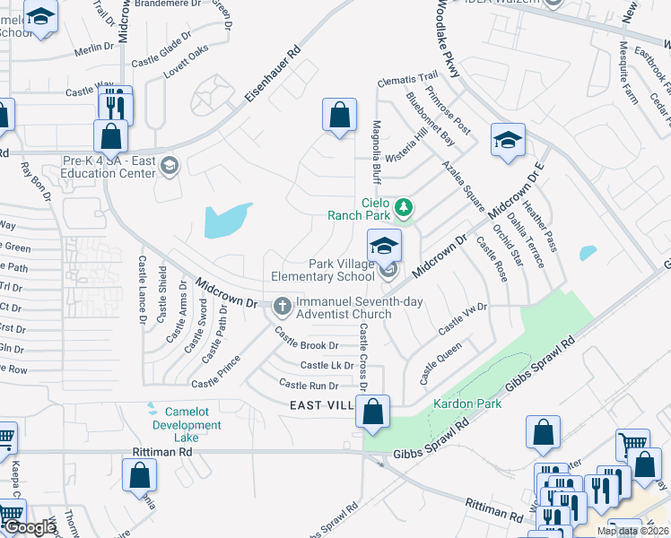 map of restaurants, bars, coffee shops, grocery stores, and more near 6834 Hibiscus Falls in San Antonio