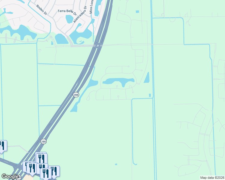 map of restaurants, bars, coffee shops, grocery stores, and more near 6203 Camden Shore Drive in Manvel