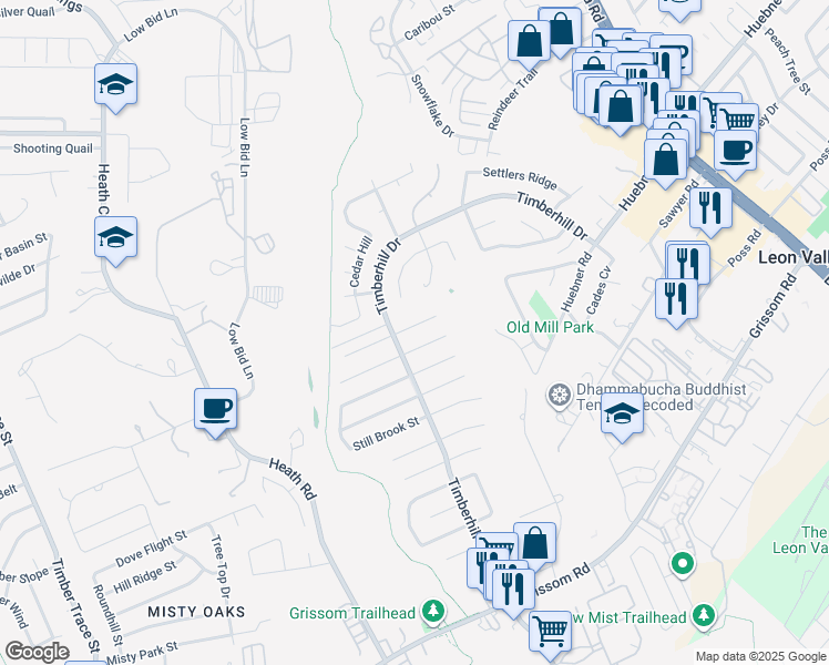 map of restaurants, bars, coffee shops, grocery stores, and more near 7331 Deep Spring Drive in San Antonio