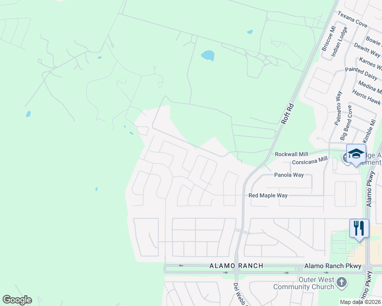 map of restaurants, bars, coffee shops, grocery stores, and more near 5949 Concho River in San Antonio