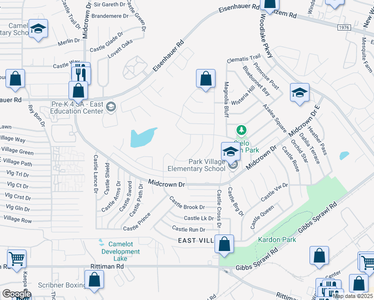 map of restaurants, bars, coffee shops, grocery stores, and more near 7130 Polo Downs in San Antonio