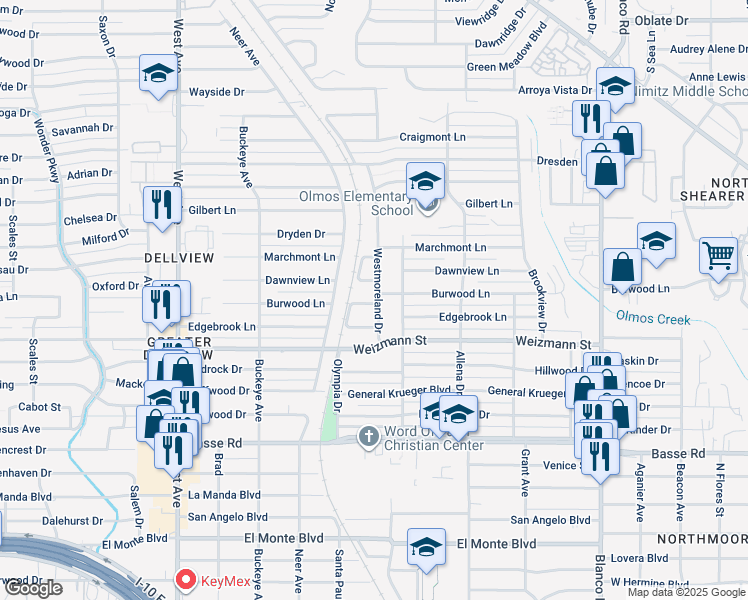 map of restaurants, bars, coffee shops, grocery stores, and more near 318 Westmoreland Drive in San Antonio