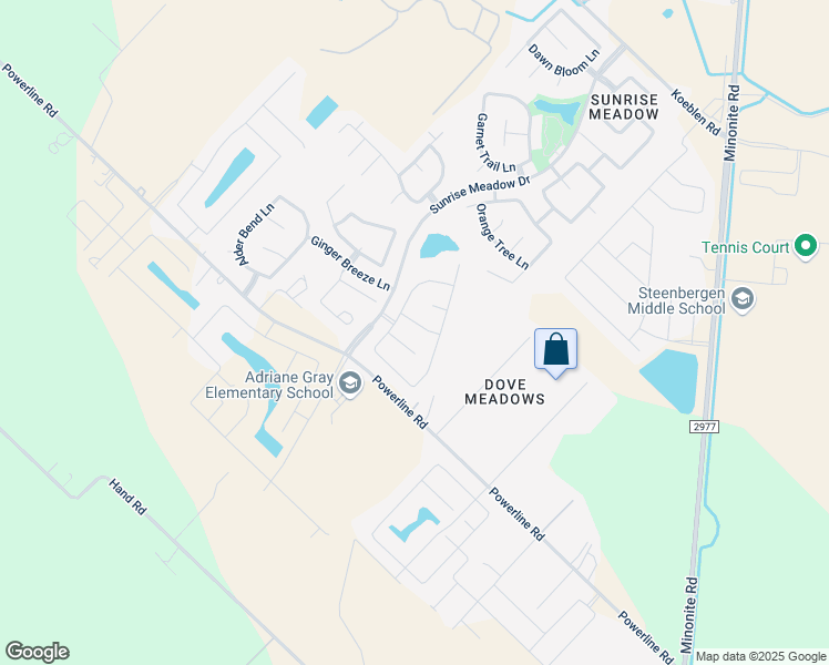 map of restaurants, bars, coffee shops, grocery stores, and more near 7111 Glenridge in Rosenberg