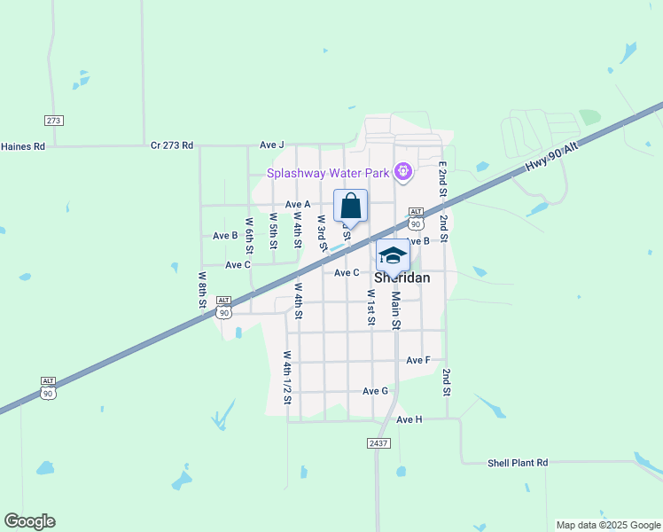 map of restaurants, bars, coffee shops, grocery stores, and more near in Sheridan