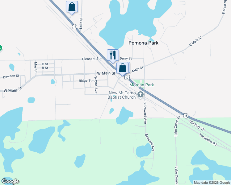 map of restaurants, bars, coffee shops, grocery stores, and more near 121 Prospect Street in Pomona Park
