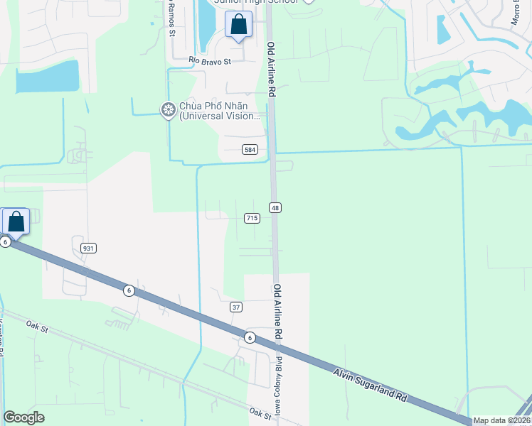 map of restaurants, bars, coffee shops, grocery stores, and more near 6227 North Autumn Cove in Rosharon