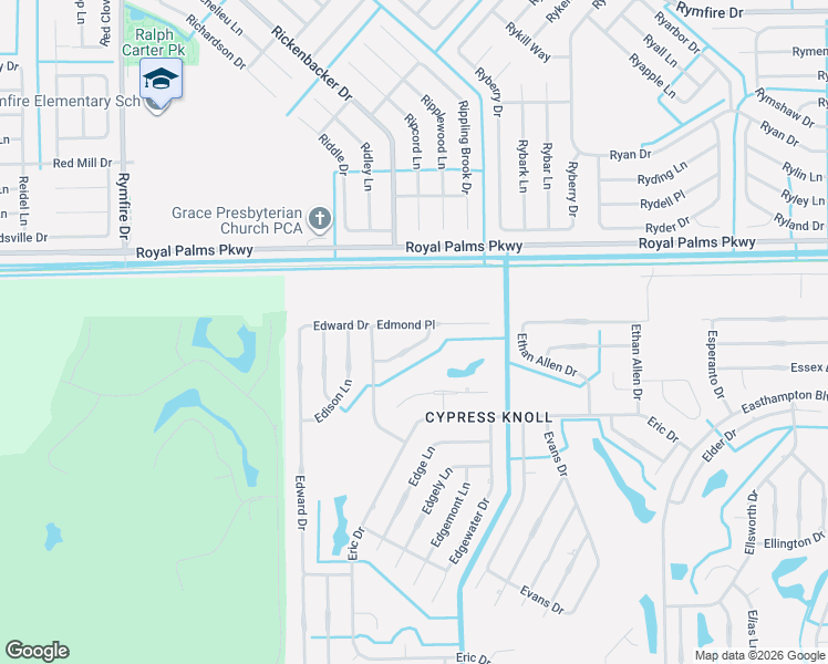 map of restaurants, bars, coffee shops, grocery stores, and more near 12 Edmond Place in Palm Coast