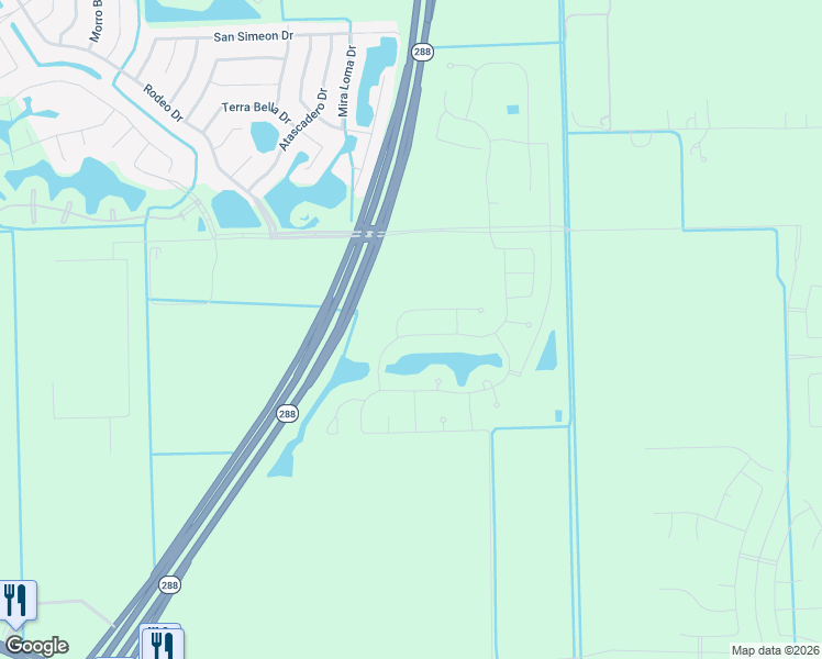 map of restaurants, bars, coffee shops, grocery stores, and more near 4234 Millers Creek Lane in Manvel