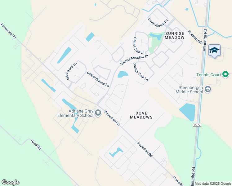 map of restaurants, bars, coffee shops, grocery stores, and more near 7111 Glenridge in Rosenberg