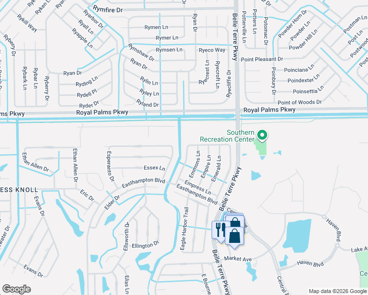 map of restaurants, bars, coffee shops, grocery stores, and more near 20 Esperanto Drive in Palm Coast