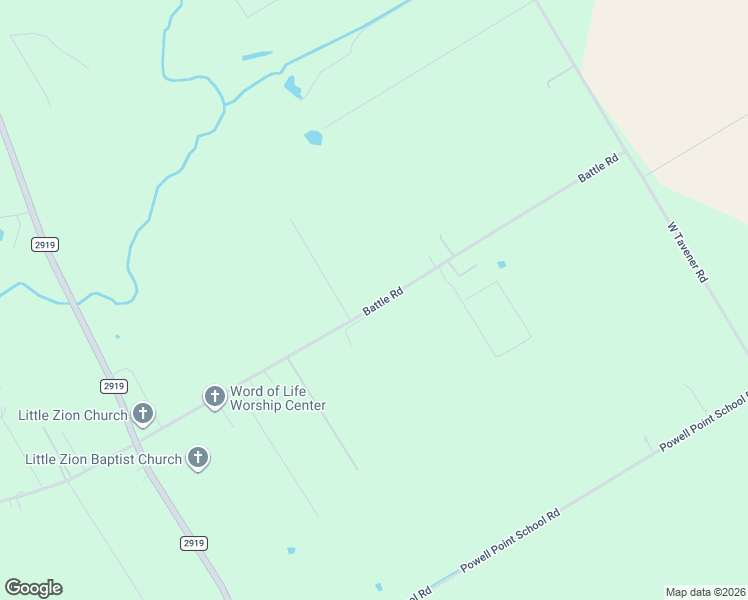 map of restaurants, bars, coffee shops, grocery stores, and more near 12318-12698 Battle Road in Beasley