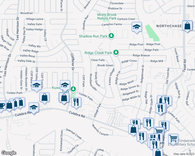 map of restaurants, bars, coffee shops, grocery stores, and more near 9508 Elm Glen in San Antonio