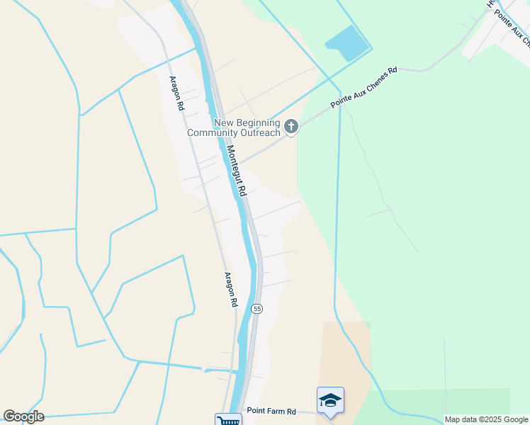 map of restaurants, bars, coffee shops, grocery stores, and more near 101-121 Boudreaux St in Montegut