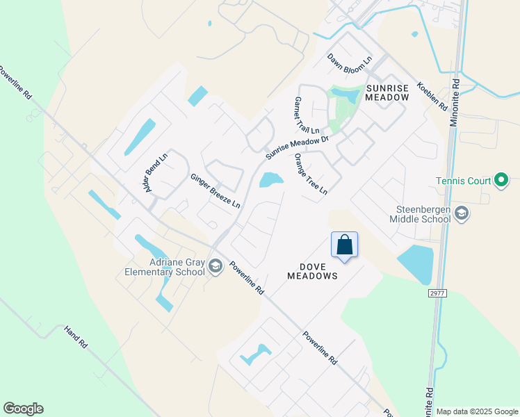 map of restaurants, bars, coffee shops, grocery stores, and more near 4726 Evening Place Lane in Rosenberg
