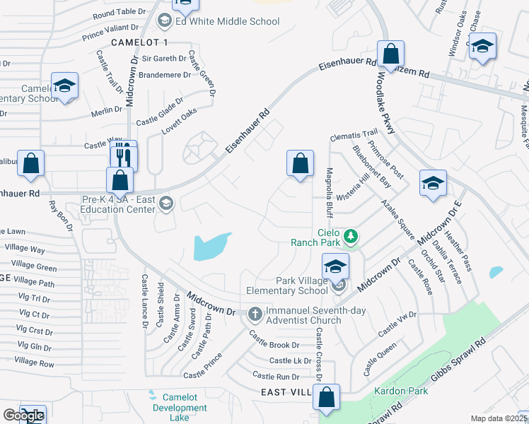 map of restaurants, bars, coffee shops, grocery stores, and more near 5811 Bridle Bend in San Antonio
