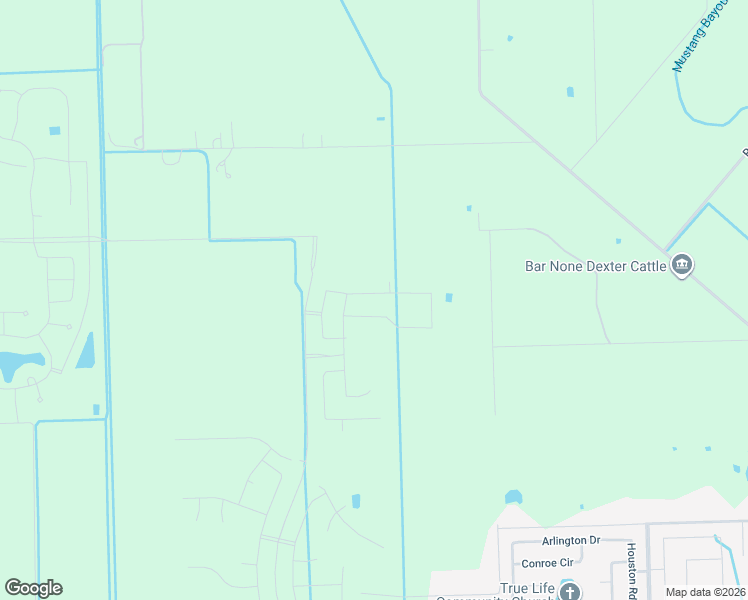 map of restaurants, bars, coffee shops, grocery stores, and more near 6100 Del Bello Boulevard in Manvel
