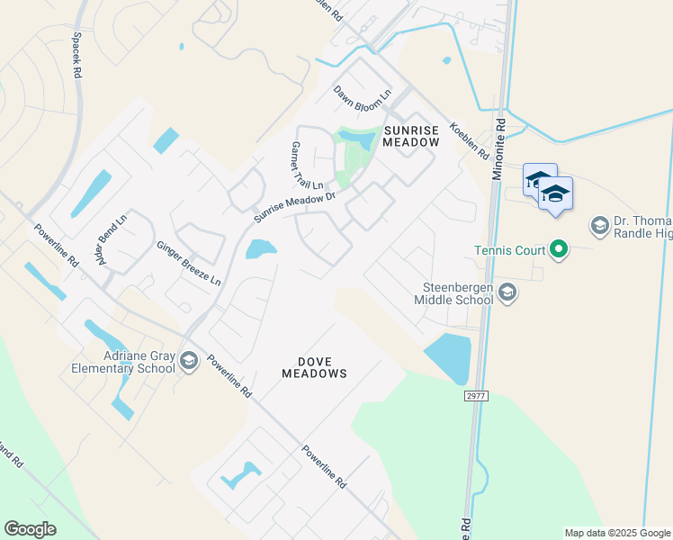 map of restaurants, bars, coffee shops, grocery stores, and more near 4419 Sunflower Creek Lane in Richmond