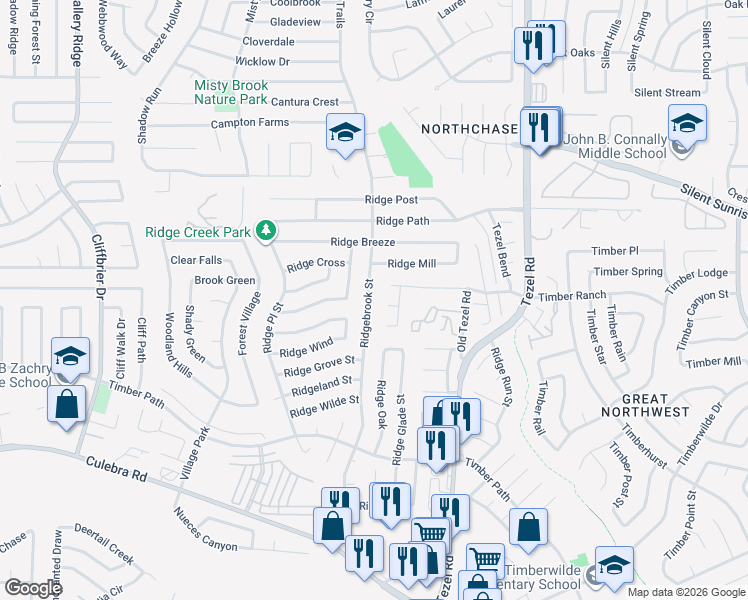 map of restaurants, bars, coffee shops, grocery stores, and more near 9114 Ranch Court in San Antonio