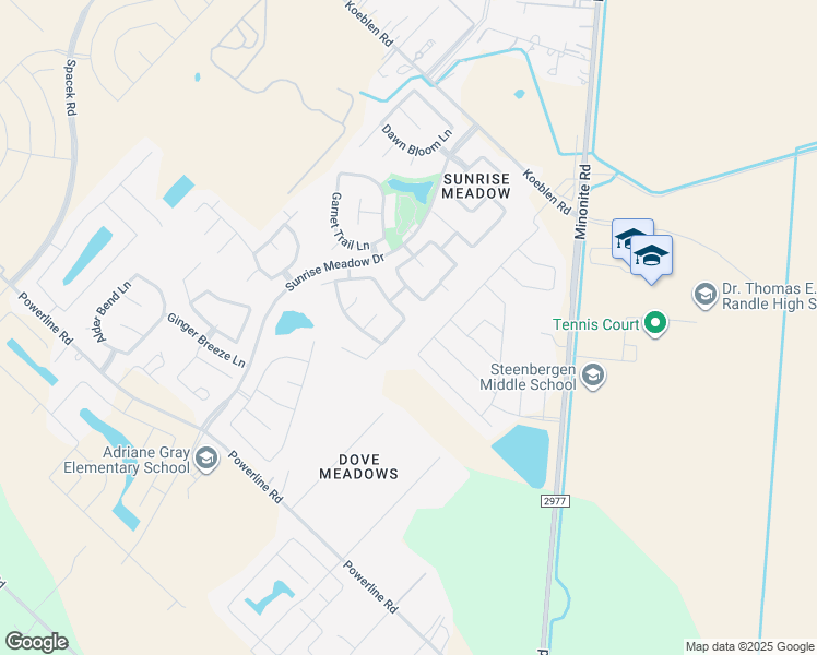 map of restaurants, bars, coffee shops, grocery stores, and more near 4307 Sunflower Creek Lane in Richmond