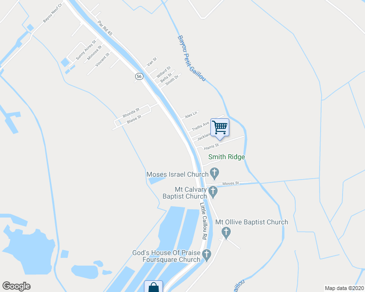 map of restaurants, bars, coffee shops, grocery stores, and more near 4832 Louisiana 56 in Chauvin
