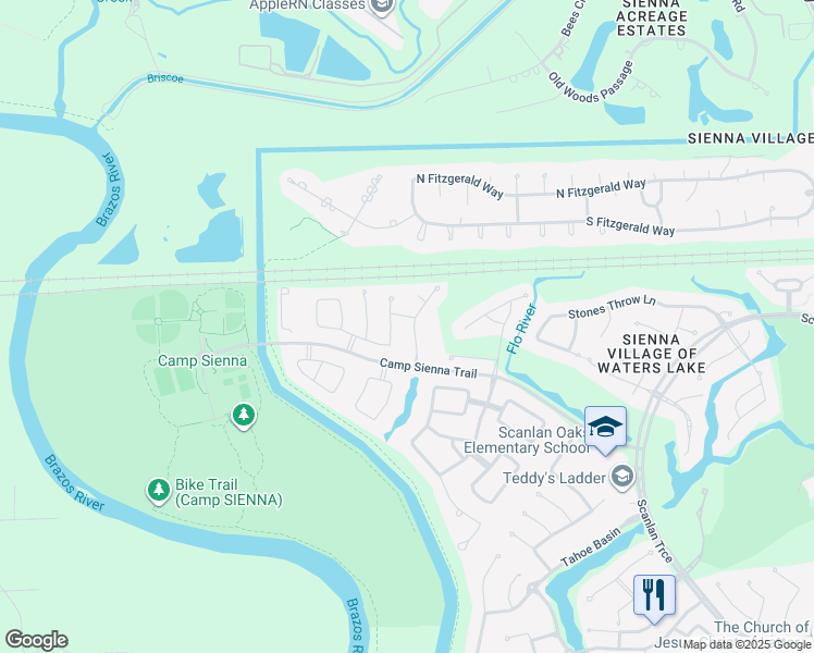 map of restaurants, bars, coffee shops, grocery stores, and more near 3403 Saint Charles Court in Missouri City