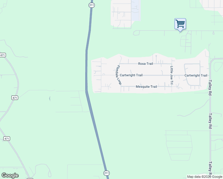 map of restaurants, bars, coffee shops, grocery stores, and more near 15402 Mesquite Trail in San Antonio