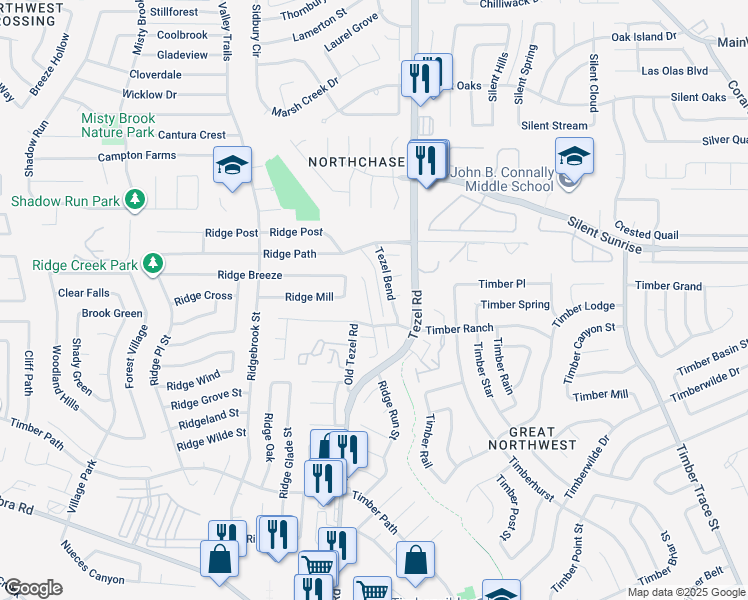 map of restaurants, bars, coffee shops, grocery stores, and more near 6722 Tezel Oaks in San Antonio