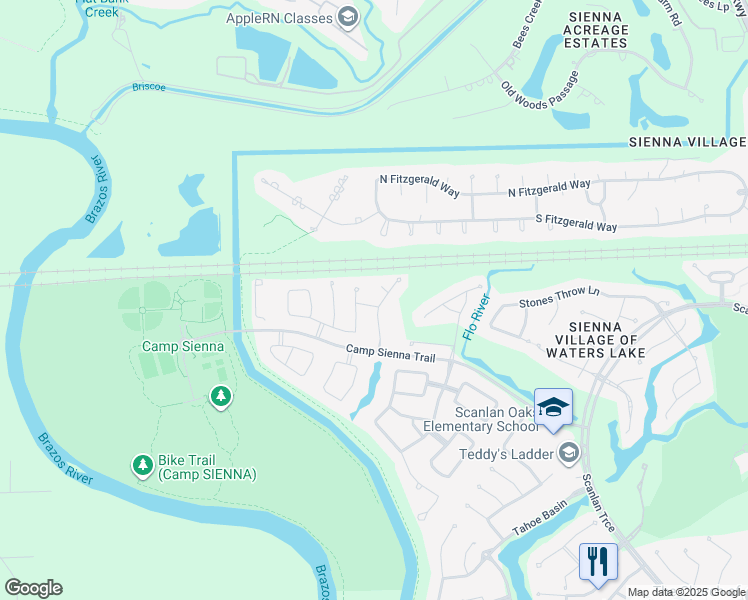 map of restaurants, bars, coffee shops, grocery stores, and more near 3403 Saint Charles Court in Missouri City