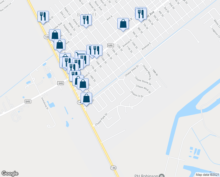 map of restaurants, bars, coffee shops, grocery stores, and more near 4803 Redfish Reef Dr in Bacliff