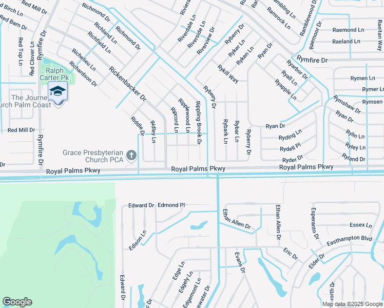 map of restaurants, bars, coffee shops, grocery stores, and more near 5 Ripton Place in Palm Coast