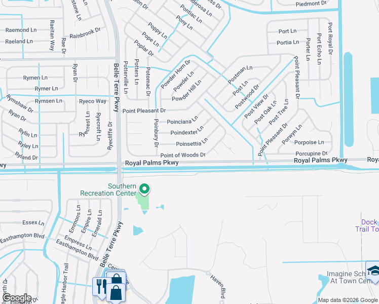 map of restaurants, bars, coffee shops, grocery stores, and more near 16 Poinsettia Lane in Palm Coast