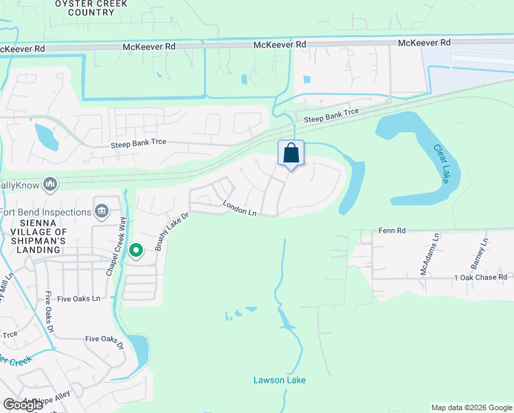 map of restaurants, bars, coffee shops, grocery stores, and more near 3507 Cat Springs Lane in Missouri City